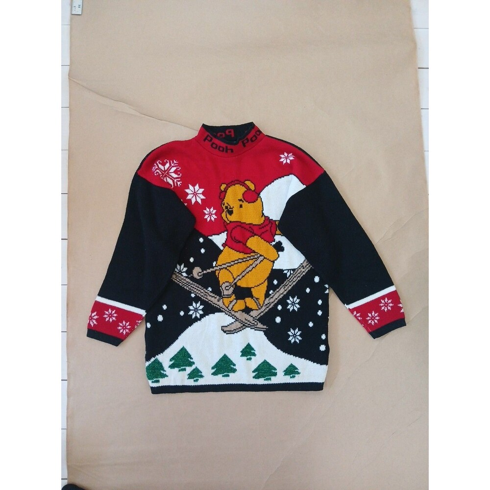 Disney Winnie the Pooh Women's Sweater - Red and Black